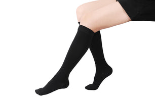 3 Pairs 15-21 mmHg Premium Quality Black Knee High Compression Stockings